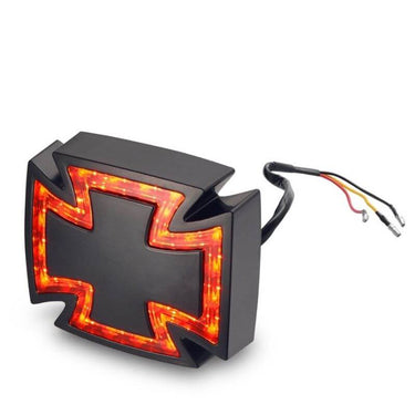 Feu arrière moto led en forme de croix de malte